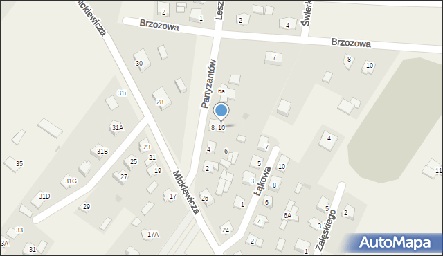 Strzegowo, Partyzantów, 10, mapa Strzegowo