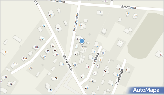 Strzegowo, Partyzantów, 6, mapa Strzegowo