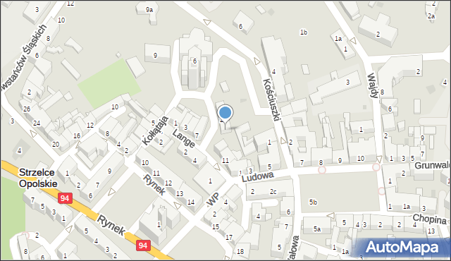 Strzelce Opolskie, Parafialna, 2a, mapa Strzelce Opolskie