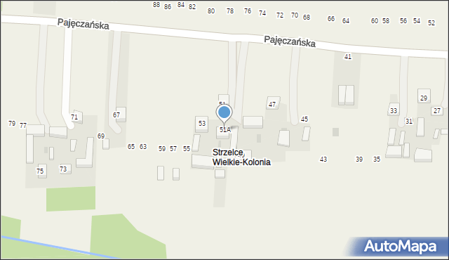 Strzelce Wielkie, Pajęczańska, 51A, mapa Strzelce Wielkie