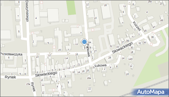 Strzyżów, Parkowa, 3, mapa Strzyżów