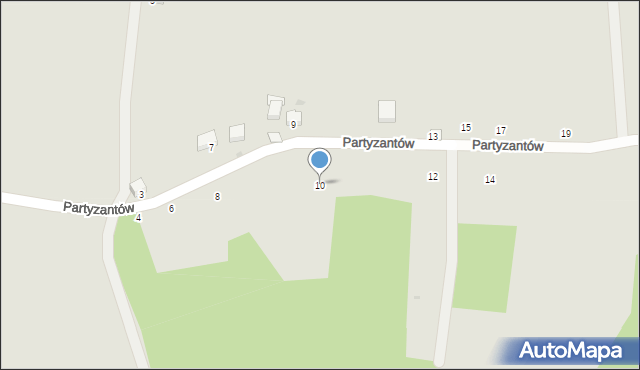 Strzyżów, Partyzantów, 10, mapa Strzyżów