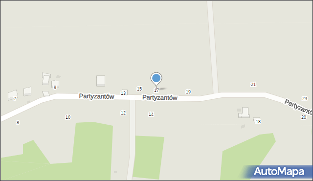 Strzyżów, Partyzantów, 17, mapa Strzyżów