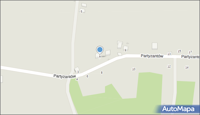 Strzyżów, Partyzantów, 7, mapa Strzyżów