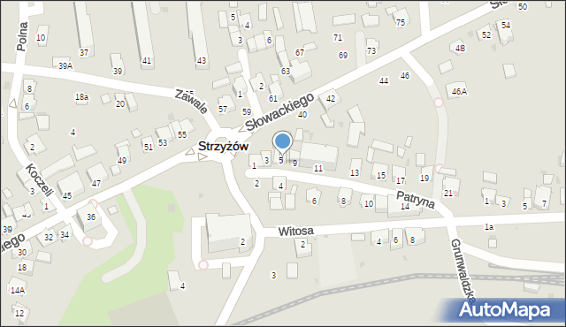 Strzyżów, Patryna Józefa, dr., 7, mapa Strzyżów