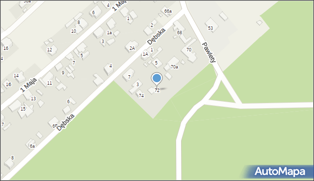 Suchy Bór, Pawlety, 72, mapa Suchy Bór