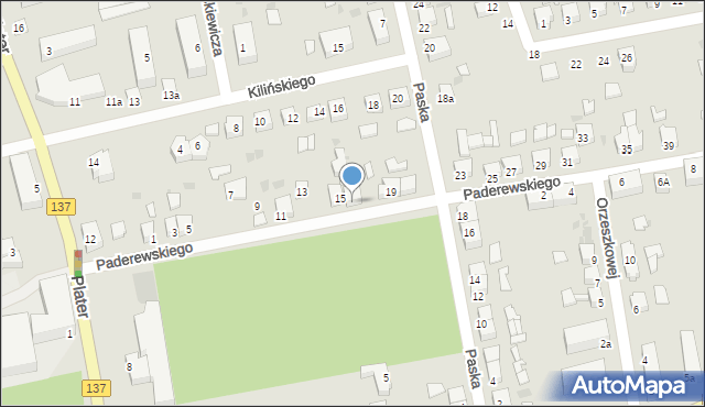 Sulęcin, Paderewskiego Ignacego Jana, 17, mapa Sulęcin