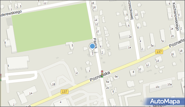 Sulęcin, Paska Jana, 1, mapa Sulęcin