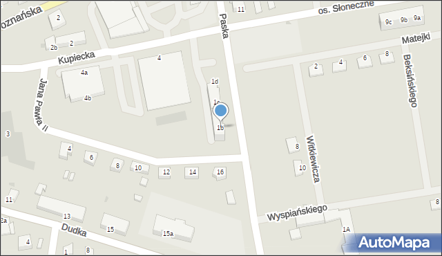 Sulęcin, Paska Jana, 1b, mapa Sulęcin