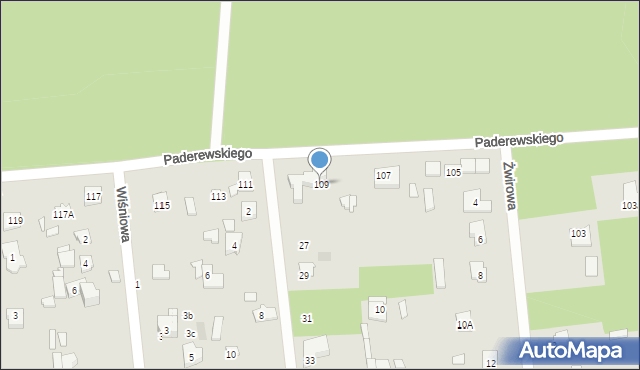 Sulejówek, Paderewskiego Ignacego Jana, 109, mapa Sulejówek