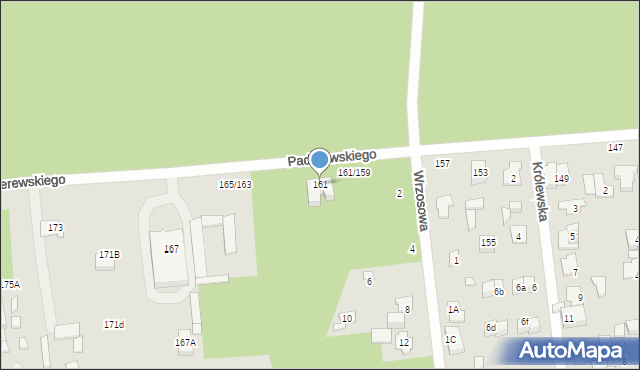 Sulejówek, Paderewskiego Ignacego Jana, 161, mapa Sulejówek