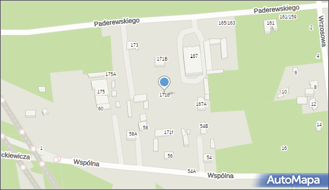 Sulejówek, Paderewskiego Ignacego Jana, 171d, mapa Sulejówek