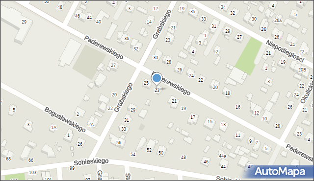 Sulejówek, Paderewskiego Ignacego Jana, 23, mapa Sulejówek