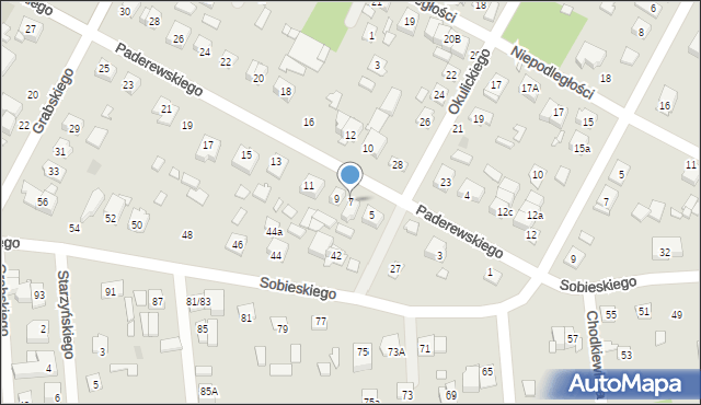 Sulejówek, Paderewskiego Ignacego Jana, 7, mapa Sulejówek
