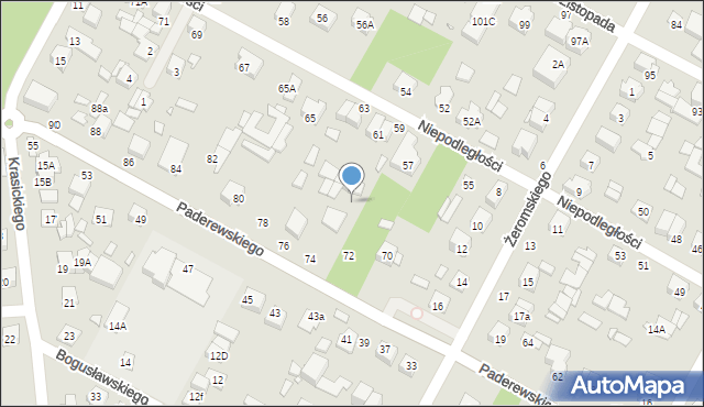 Sulejówek, Paderewskiego Ignacego Jana, 74c, mapa Sulejówek