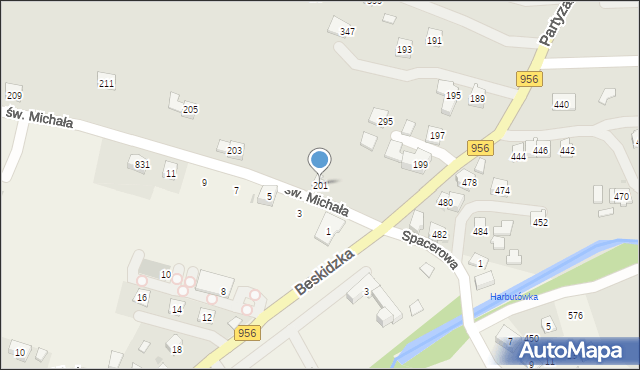 Sułkowice, Partyzantów, 201, mapa Sułkowice