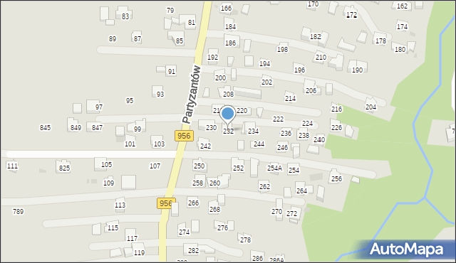 Sułkowice, Partyzantów, 232, mapa Sułkowice