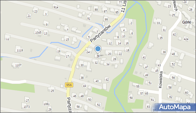 Sułkowice, Partyzantów, 26, mapa Sułkowice