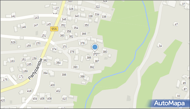 Sułkowice, Partyzantów, 372, mapa Sułkowice