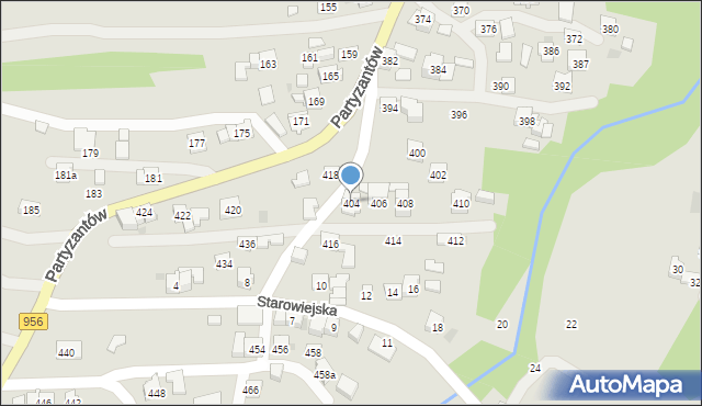 Sułkowice, Partyzantów, 404, mapa Sułkowice