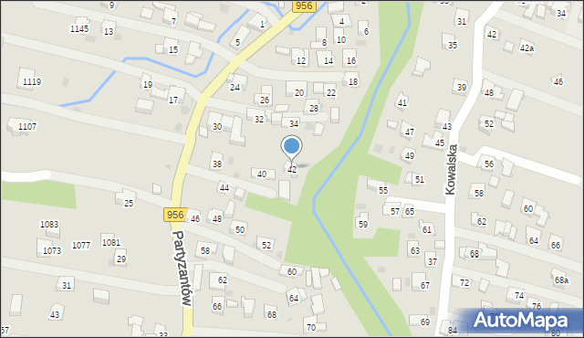 Sułkowice, Partyzantów, 42, mapa Sułkowice