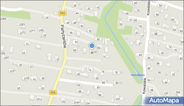 Sułkowice, Partyzantów, 68, mapa Sułkowice