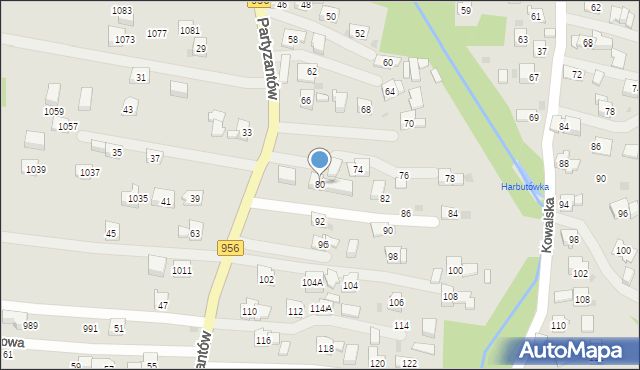 Sułkowice, Partyzantów, 80, mapa Sułkowice