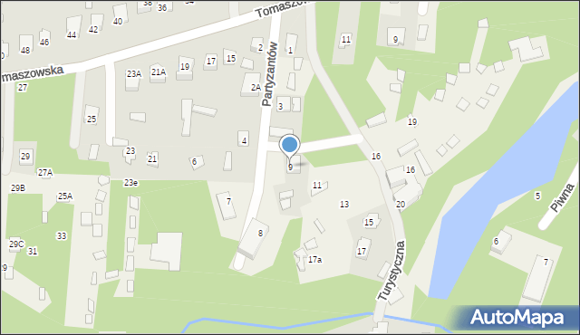 Susiec, Partyzantów, 9, mapa Susiec