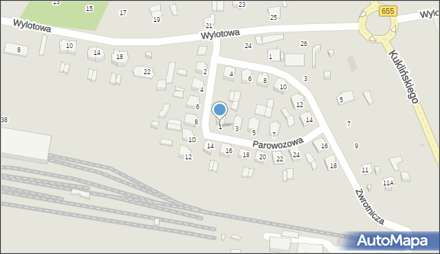 Suwałki, Parowozowa, 1, mapa Suwałk