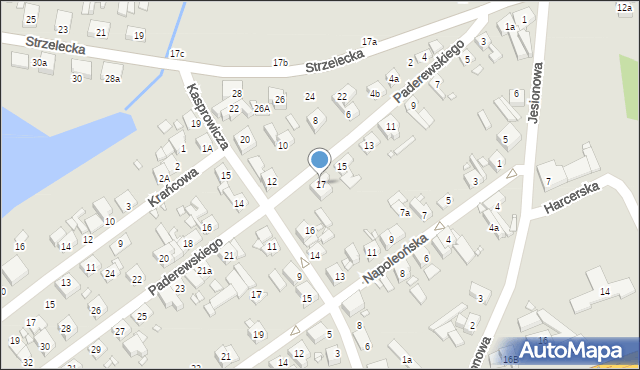 Swarzędz, Paderewskiego Ignacego Jana, 17, mapa Swarzędz