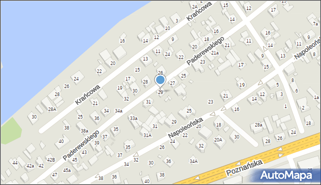 Swarzędz, Paderewskiego Ignacego Jana, 29, mapa Swarzędz