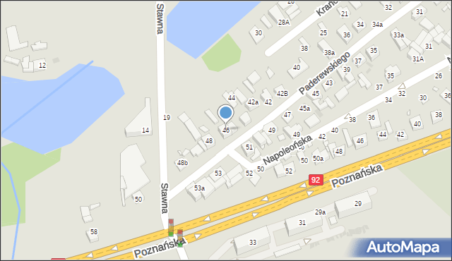 Swarzędz, Paderewskiego Ignacego Jana, 46, mapa Swarzędz