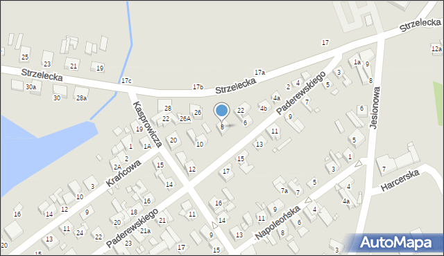 Swarzędz, Paderewskiego Ignacego Jana, 8, mapa Swarzędz