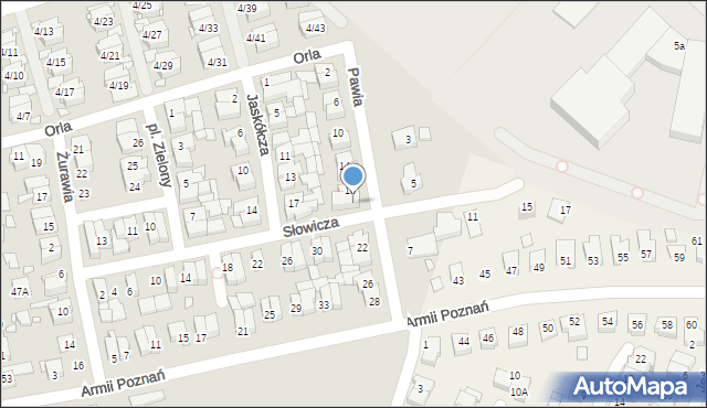 Swarzędz, Pawia, 20, mapa Swarzędz