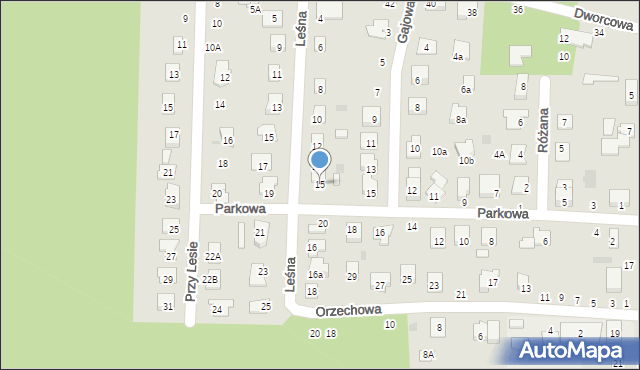 Świdnik, Parkowa, 15, mapa Świdnika