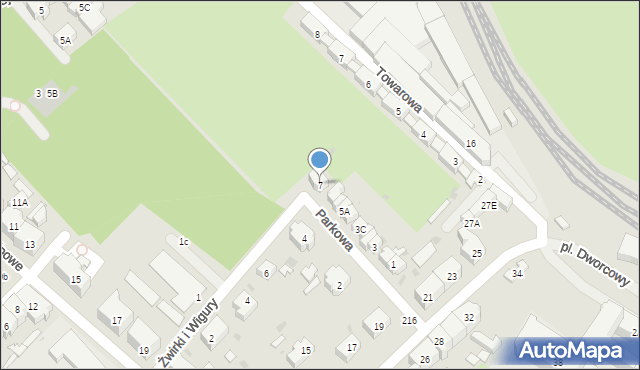 Świebodzice, Parkowa, 7, mapa Świebodzice