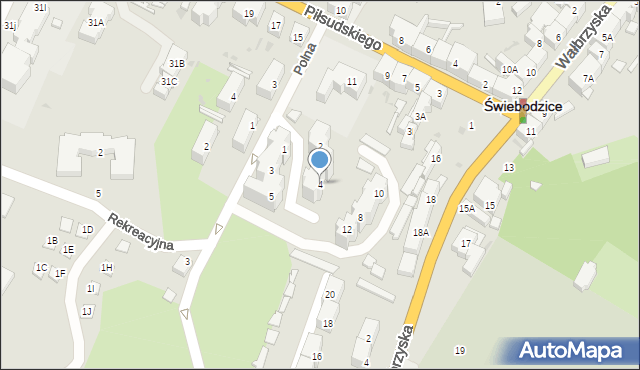 Świebodzice, Patronacka, 4, mapa Świebodzice