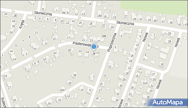Świebodzin, Paderewskiego Ignacego Jana, 26, mapa Świebodzin