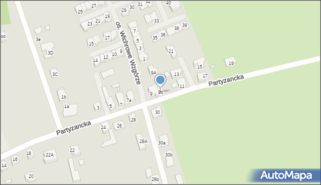Świebodzin, Partyzancka, 9b, mapa Świebodzin