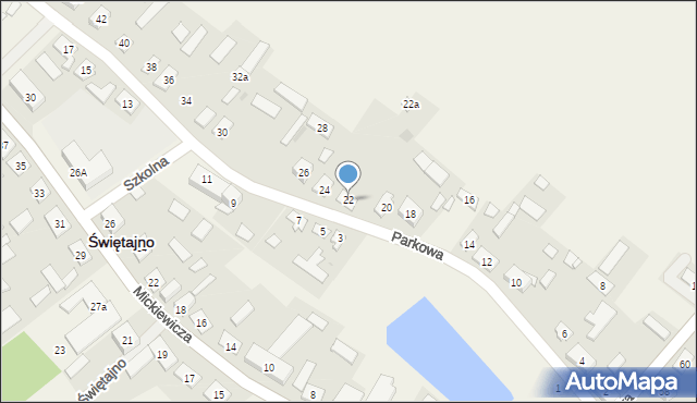 Świętajno, Parkowa, 22, mapa Świętajno