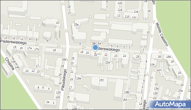 Świnoujście, Paderewskiego Ignacego Jana, 21, mapa Świnoujście