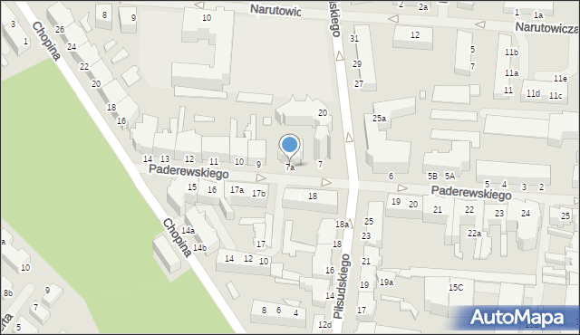 Świnoujście, Paderewskiego Ignacego Jana, 7a, mapa Świnoujście