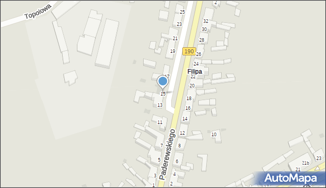 Szamocin, Paderewskiego Ignacego Jana, 15, mapa Szamocin