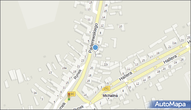 Szamocin, Paderewskiego Ignacego Jana, 2, mapa Szamocin