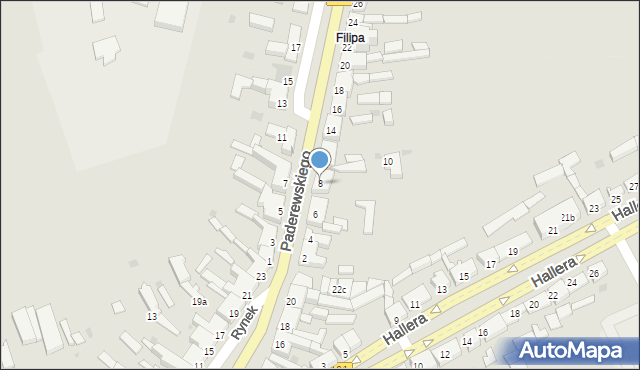 Szamocin, Paderewskiego Ignacego Jana, 8, mapa Szamocin