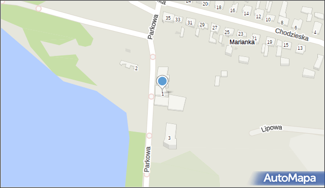 Szamocin, Parkowa, 1, mapa Szamocin