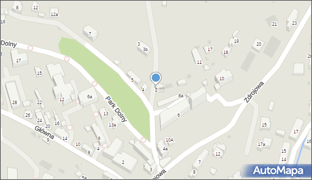 Szczawnica, Park Dolny, 2, mapa Szczawnica