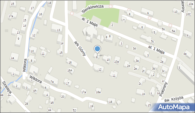 Szczawnica, Park Górny, 9a, mapa Szczawnica