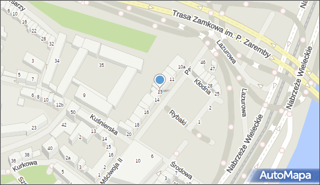 Szczecin, Panieńska, 13, mapa Szczecina