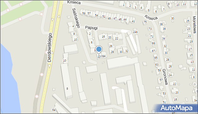 Szczecin, Papugi Jana, 12, mapa Szczecina